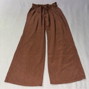 Thread & Supply Paper Bag Wide Leg Trousers in Cinnamon Size Medium
